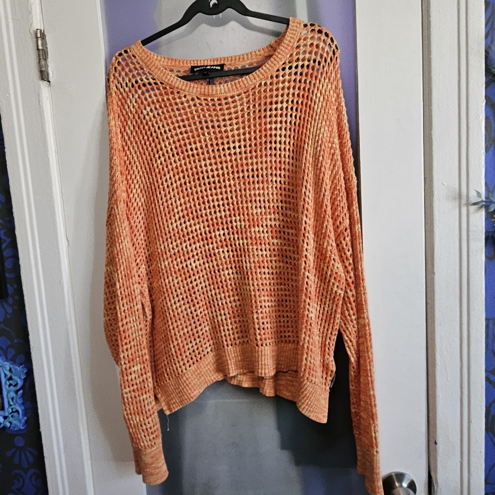 DKNY Neon Mesh Sweater